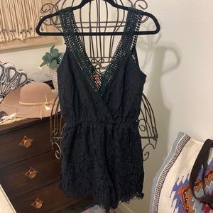 RAGA Black Lace Romper NWT Small